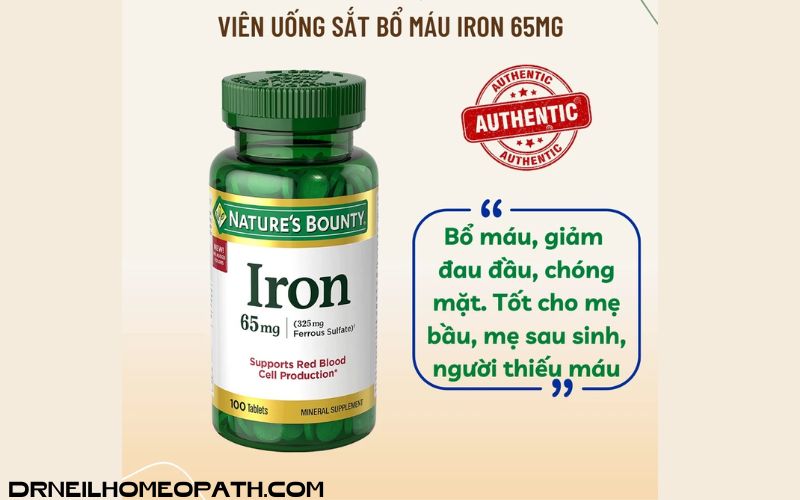 Viên sắt bổ máu Iron 65mg 100 viên