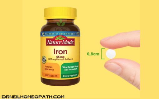 Viên Uống Bổ Sung Sắt, Ngừa Thiếu Máu Nature Made Iron 65mg