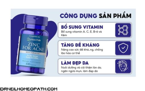 Viên Uống Zinc For Acne 100 viên